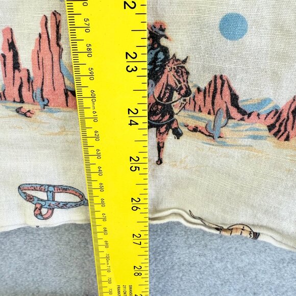 Sonoma Cowboy Print Camp Shirt Cream Linen Cotton Blend Short Sleeve Sz S - Picture 6 of 9